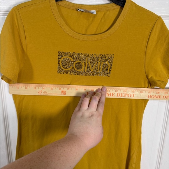 Calvin Klein Mustard Yellow T Shirt Dress - Picture 5 of 6